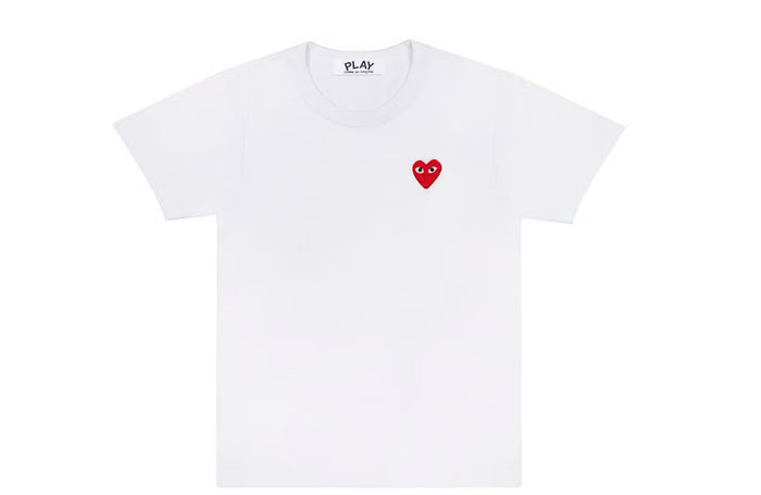 Comme des Garcons PLAY P1T108 Play Red Heart Shirt white