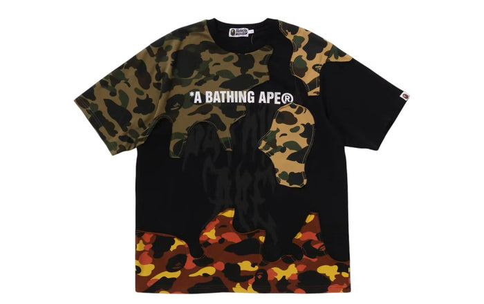BAPE 1st Camo Upcycled Logo Relaxed Fit Tee Black