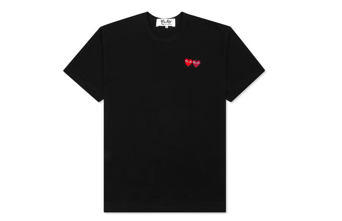 Camiseta Comme des Garçons Play Double Hearts BLACK