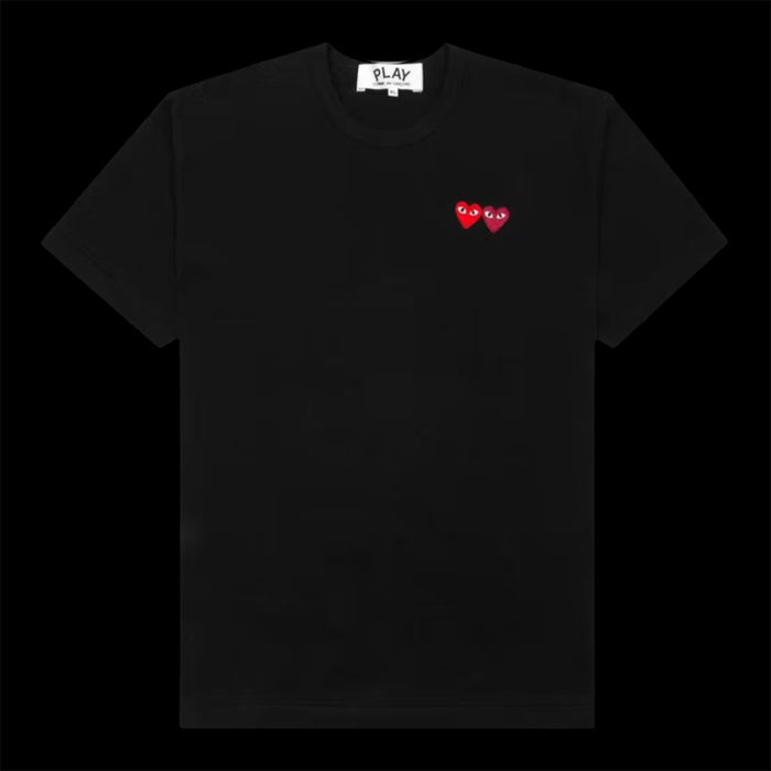 Camiseta Comme des Garçons Play Double Hearts BLACK