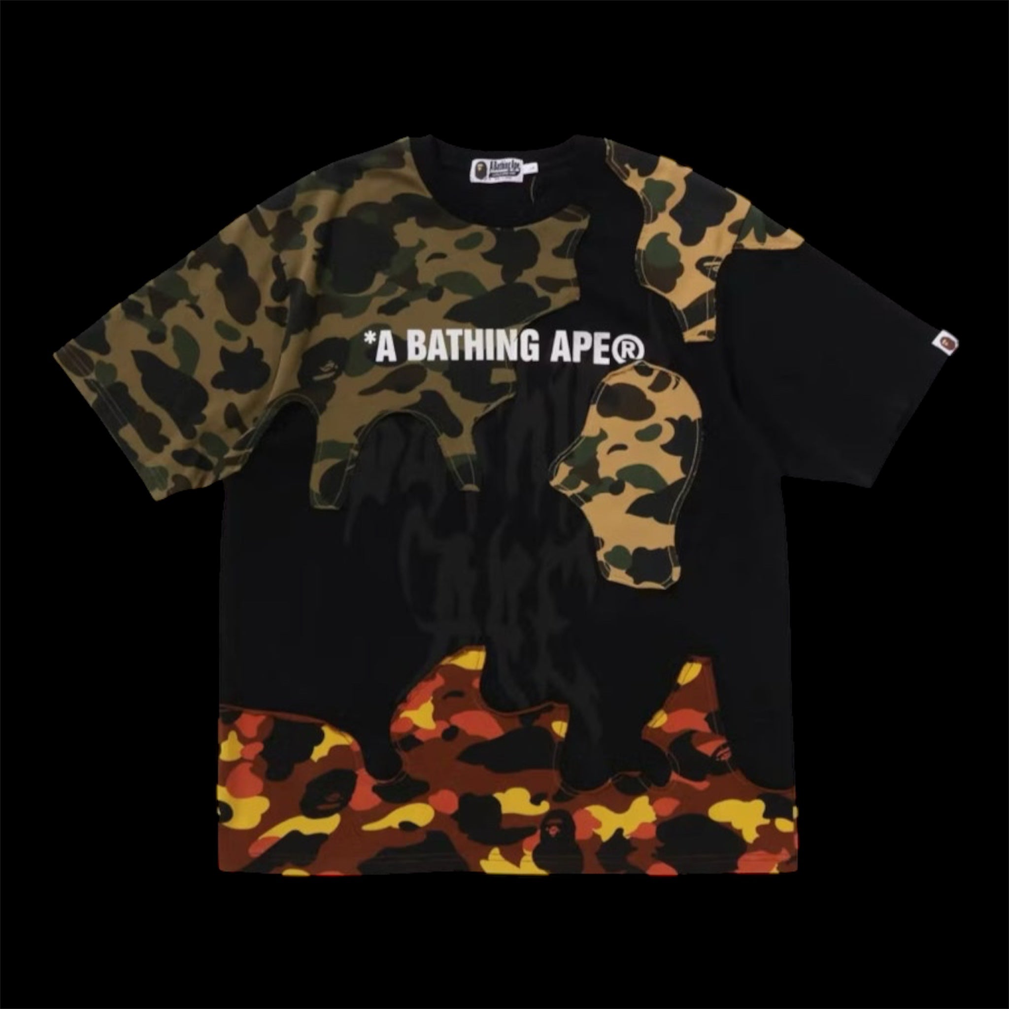 BAPE 1st Camo Upcycled Logo Relaxed Fit Tee Black